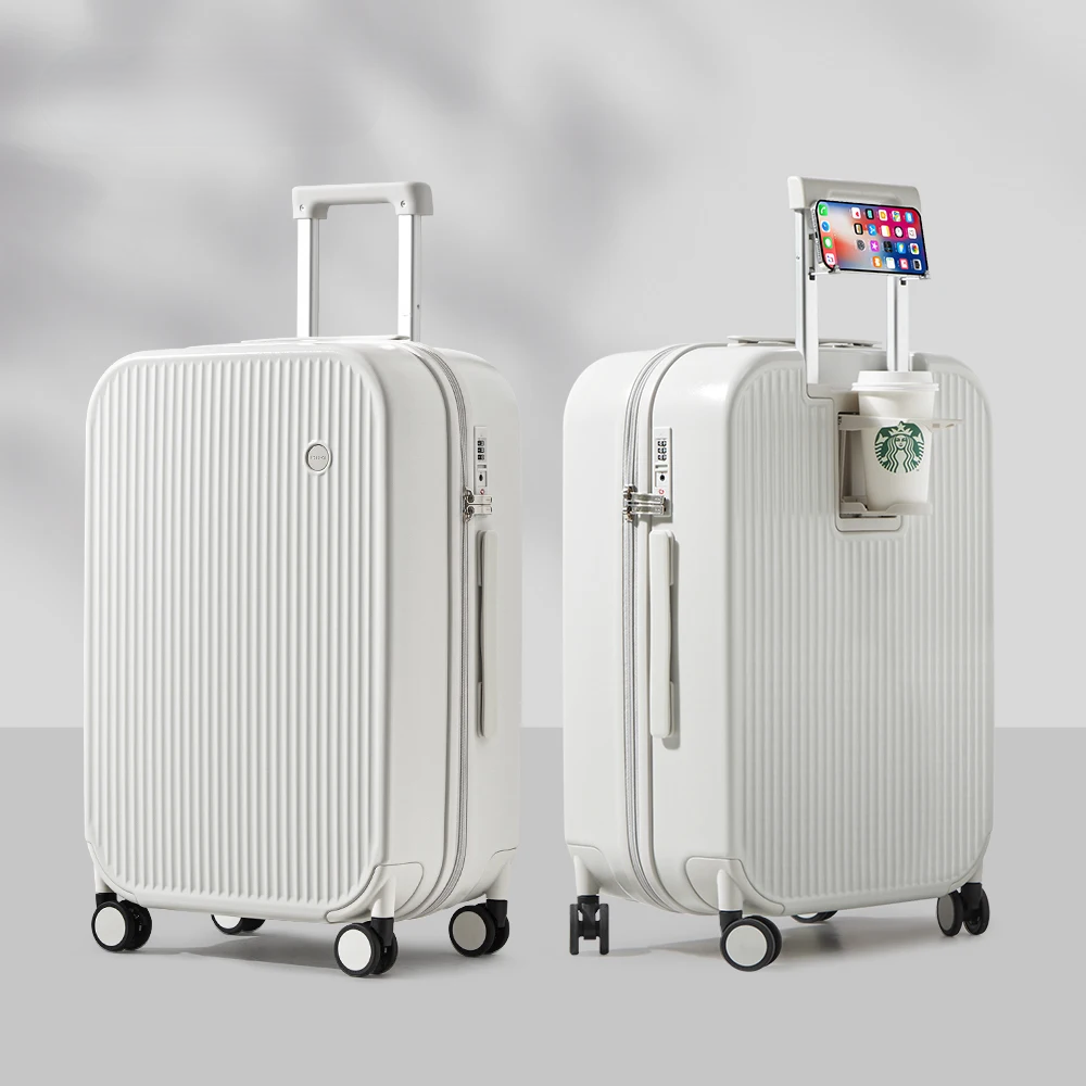 Hard shell suitcase with smart interior organization features, ensuring neat and secure packing for all trips.