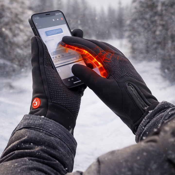 Unisex heated winter gloves with touchscreen & waterproof design for ultimate cold weather protection.