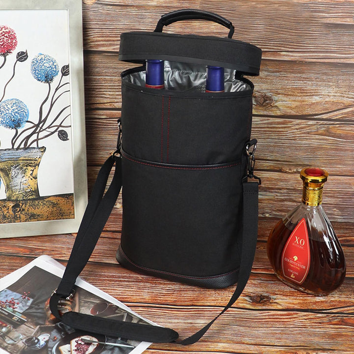 Versatile insulated drink carrier & wine tote bag. Ideal portable picnic cooler for travel and outdoors.
