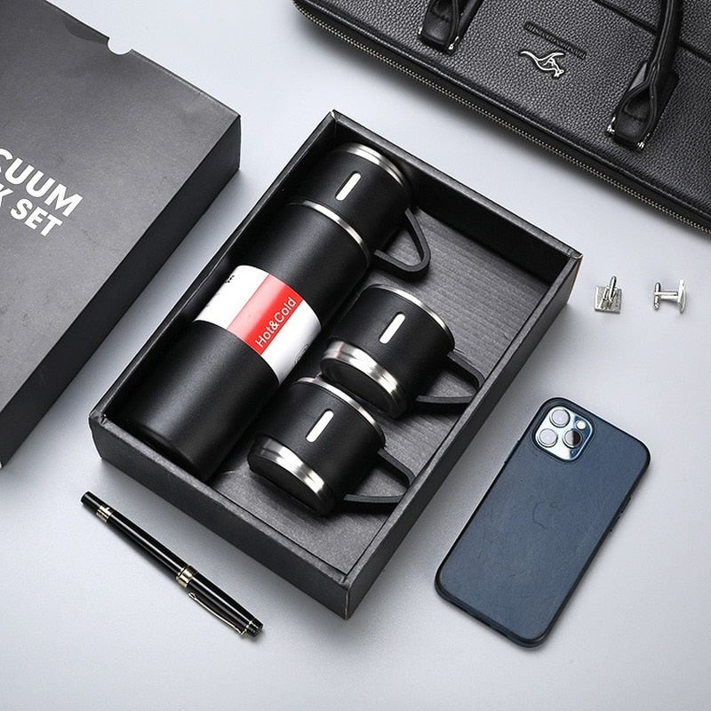 Unisex insulated thermos flask for 12-hr hot/cold drinks. Perfect for travel & daily hydration.