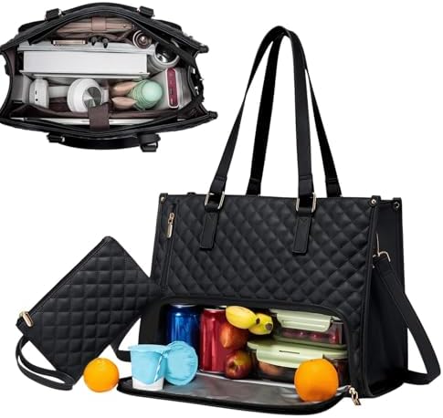 Unisex insulated tote bag, perfect for lunch & laptop carry. Professional design for work & travel.