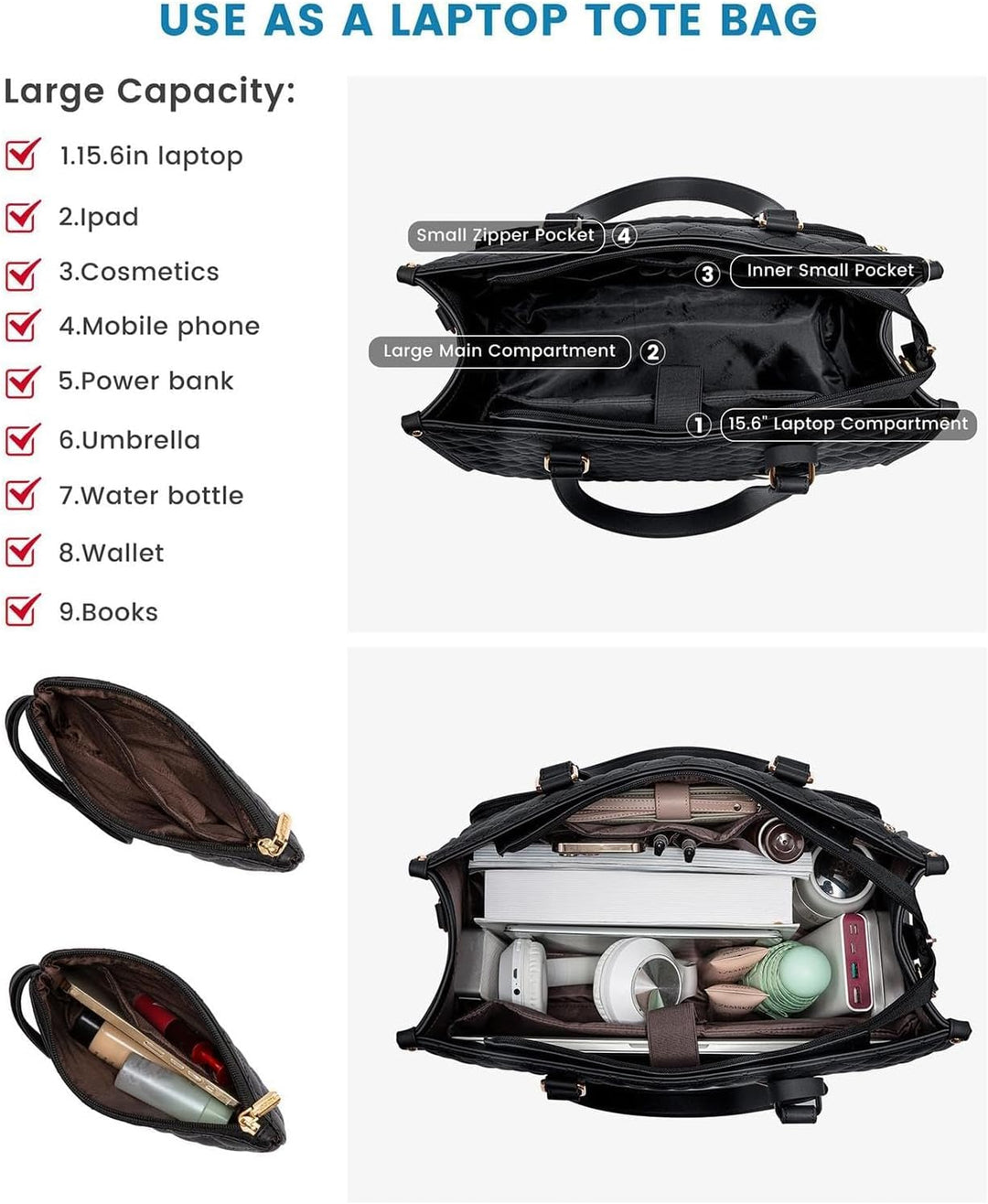 Durable, insulated unisex tote bag for everyday carry. Features separate compartments for lunch and laptop, ideal for work.