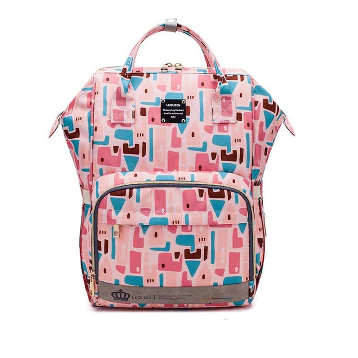 Unisex large capacity diaper backpack, waterproof, multi-pocket for travel & baby essentials.