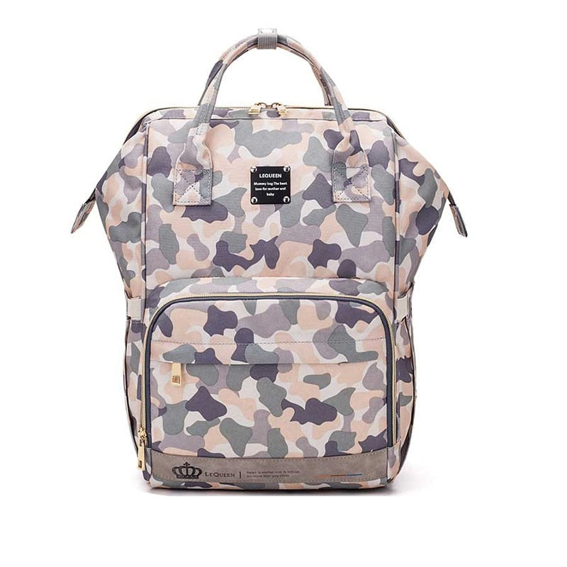 Waterproof large nappy backpack for parents, multi-pocket design, ideal as a travel & stroller bag.