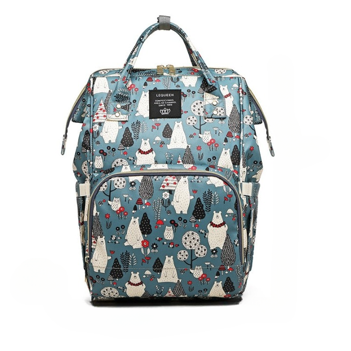 Multi-functional waterproof diaper backpack, unisex, ideal for travel, stroller, and organizing baby gear.