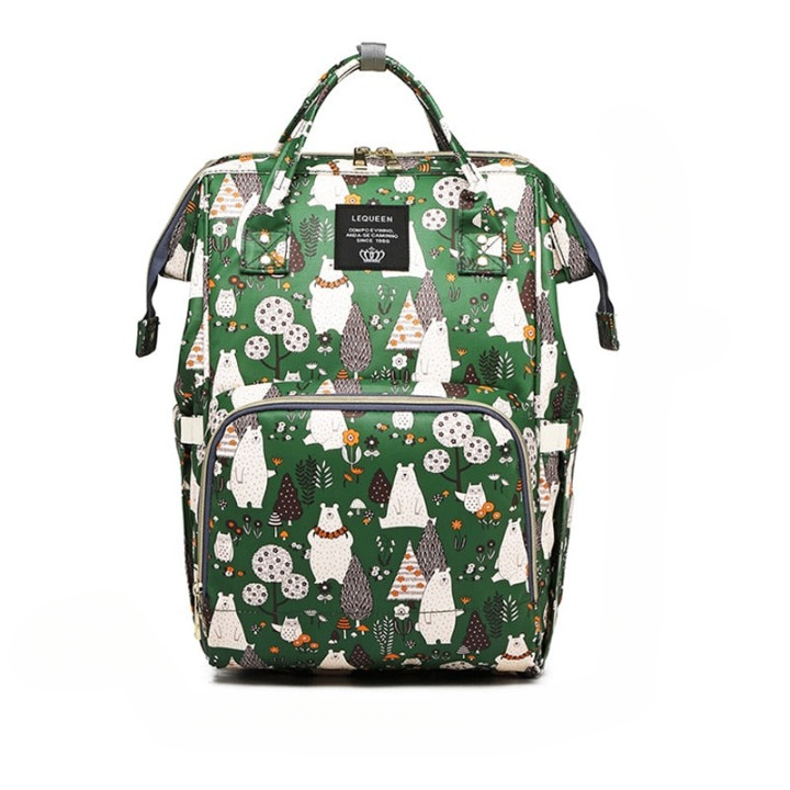 Spacious unisex diaper bag backpack, waterproof, perfect for travel, baby essentials, and parent organization.