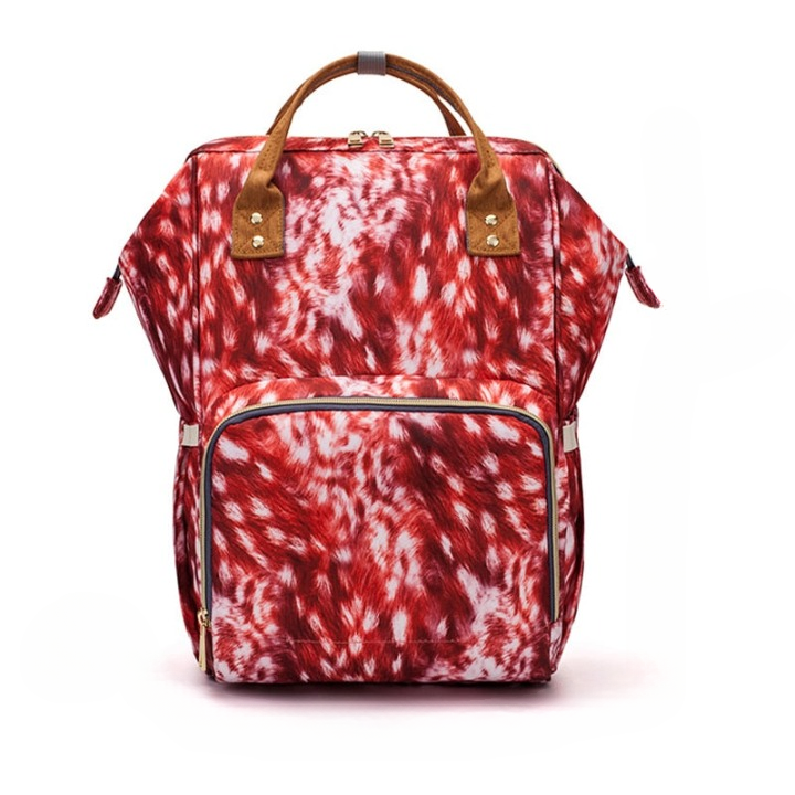 Convenient waterproof travel diaper backpack, multi-pocket design, unisex, for easy parent organization.