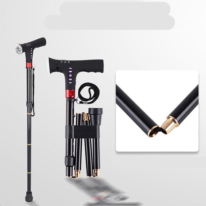 Versatile adjustable LED walking poles for trekking & hiking. Unisex design ensures comfort & safety on any terrain.