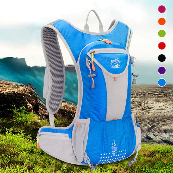 Unisex lightweight hydration pack for hiking & cycling, with a 68 fl oz water bladder.