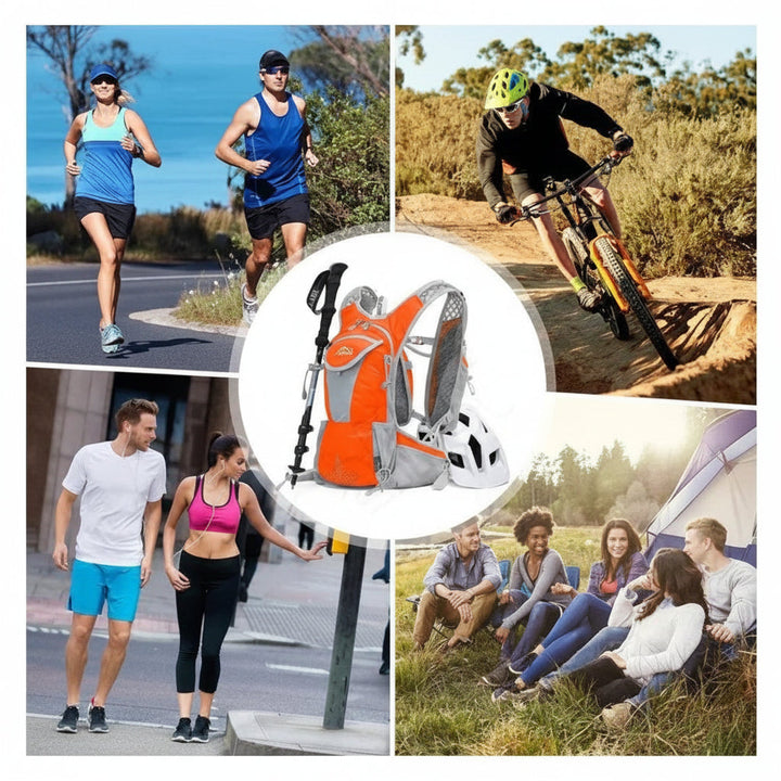 68 fl oz hydration pack with lightweight design, ideal for long hiking & cycling trips.