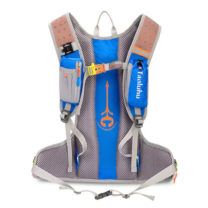 Waterproof hydration backpack with 68 fl oz bladder, essential gear for all-weather hiking.
