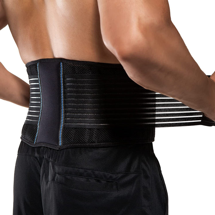 Unisex lightweight lower back support belt for pain relief, sleek design, breathable material, ergonomic fit, health wellness