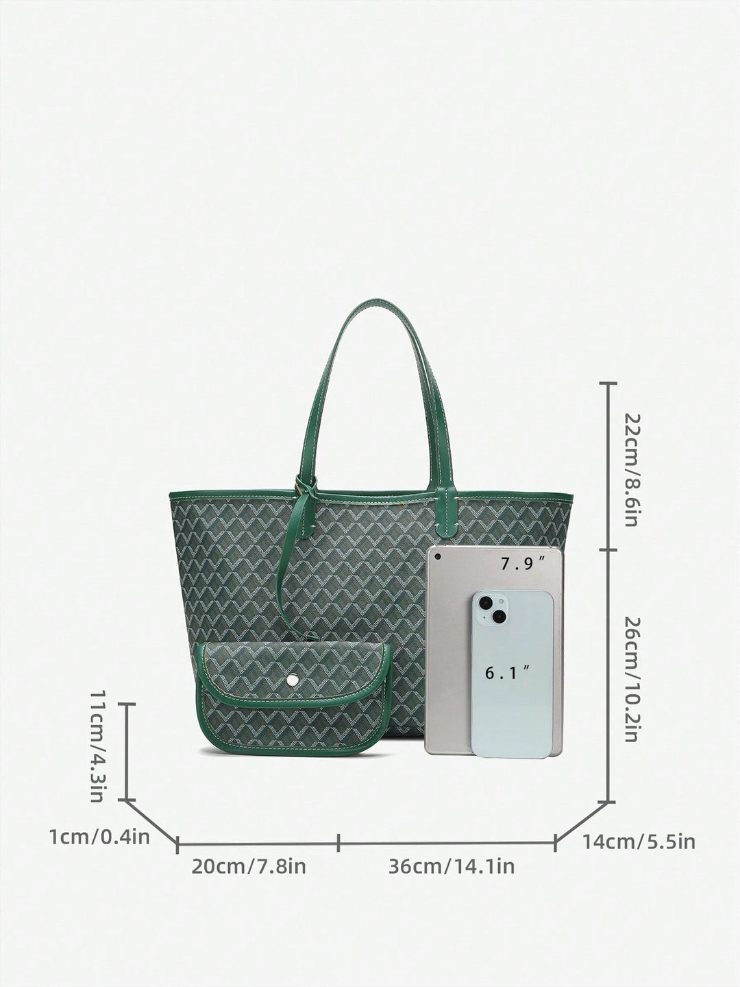 Versatile unisex shoulder tote, spacious interior for work or leisure.