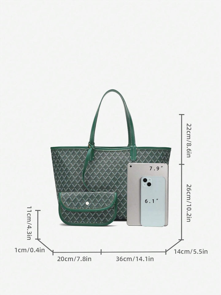 Spacious shoulder tote bag, lightweight canvas, suitable for everyday carry.