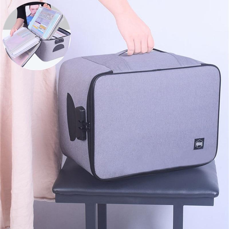Waterproof lockable bag protecting important papers, cash, and passports. Ideal for secure document storage.