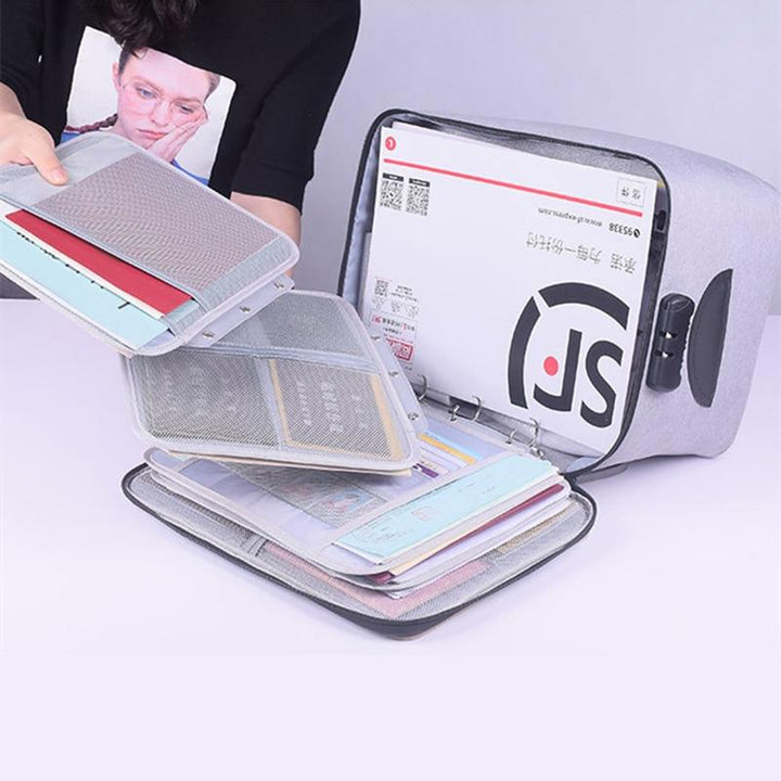 Valuables safe: Unisex lockable waterproof document storage case. Protects important papers & cash during travel.