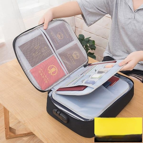 Unisex secure bag: Lockable waterproof case for sensitive documents, cash, and small valuables. Travel-friendly.