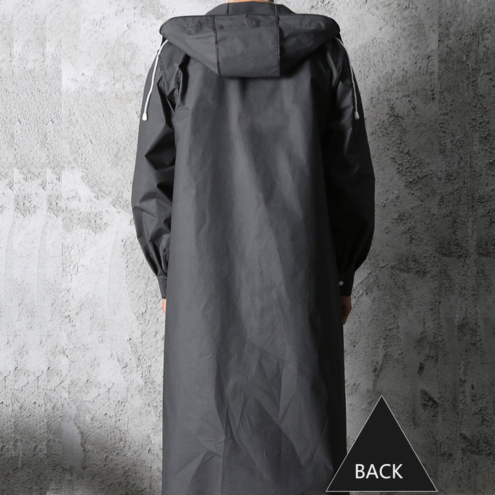 Durable unisex long raincoat, windproof & waterproof for ultimate outdoor protection. Essential adventure gear.