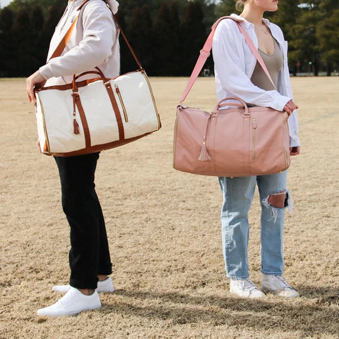 Unisex carry-on travel bag: wrinkle-free garment storage & duffel space. Ideal for weekend trips & business travel.