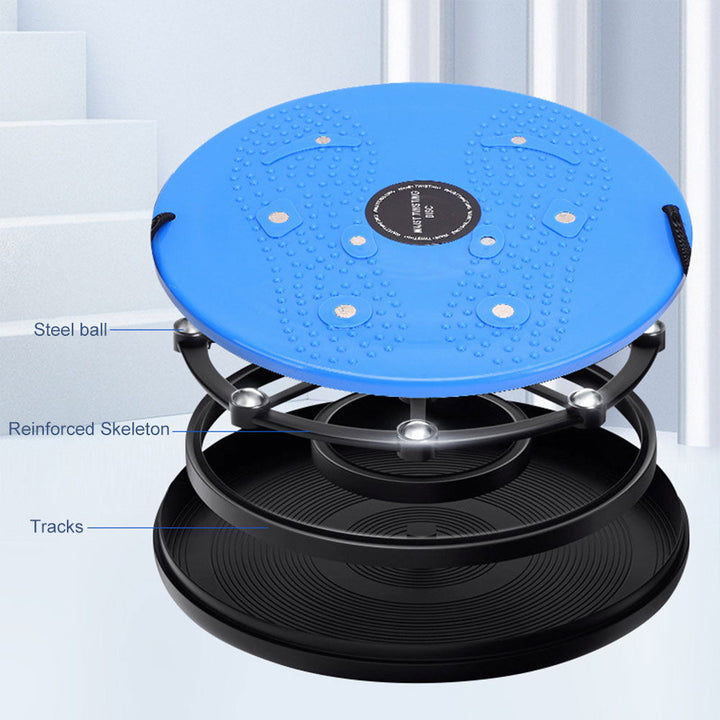 Unisex magnetic waist twisting disc in vibrant colors with massage points, enhancing balance, core strength, and flexibility.