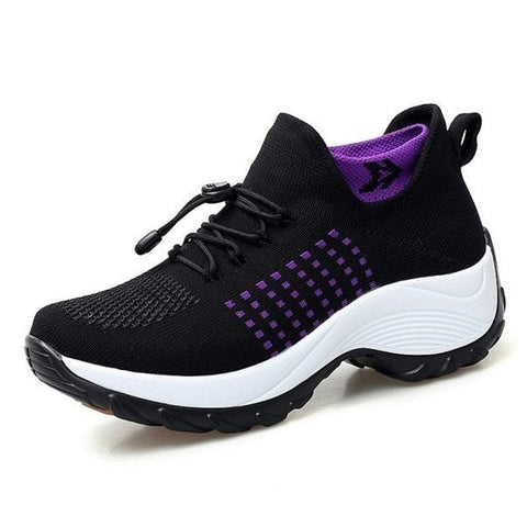 Top-down view of comfortable unisex ortho stretch shoes, designed for active lifestyles and all-day foot support.