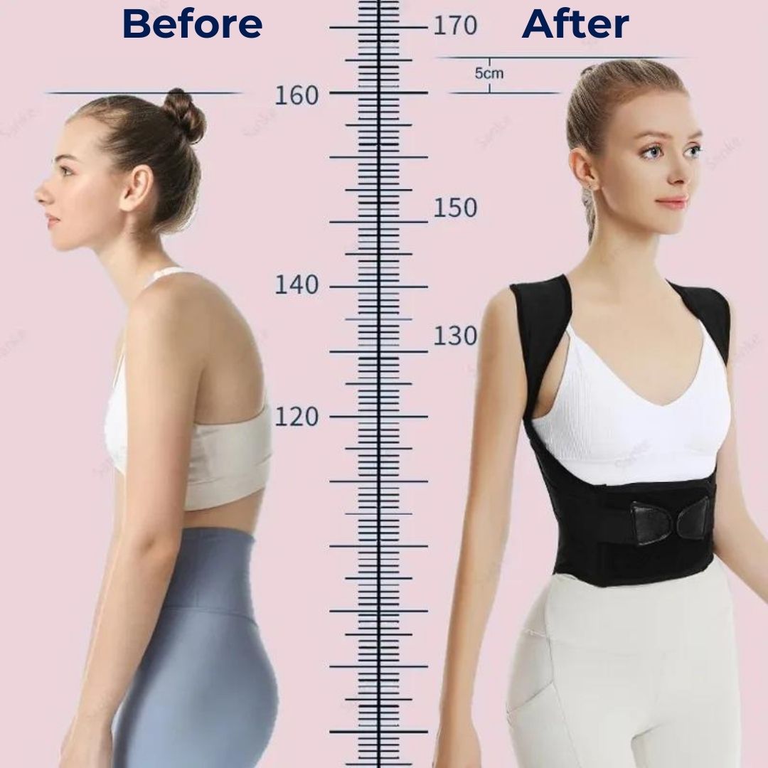 "Unisex Orthopulse Posture Corrector in use, showing upper body alignment support under clothing, lightweight, discreet desig