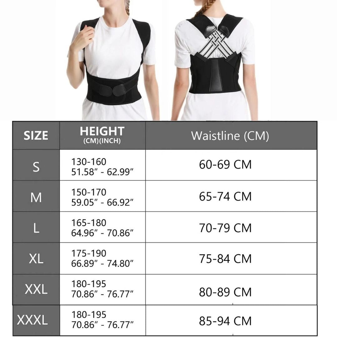 "Unisex Orthopulse Posture Corrector in use, showing upper body alignment support under clothing, lightweight, discreet desig