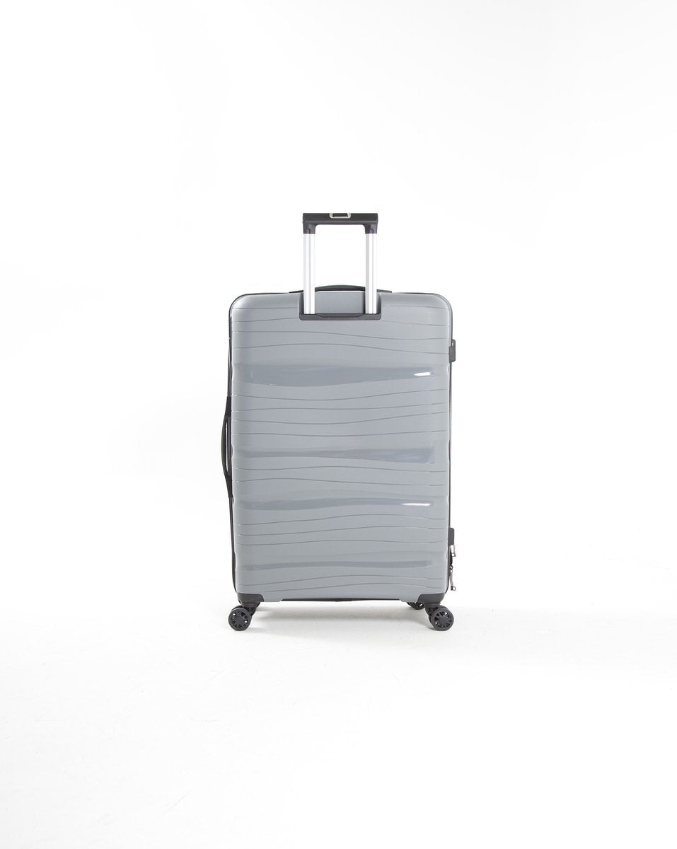 Large Oslo hard-shell checked bag suitcase. Durable & secure luggage for longer, lightweight travel.