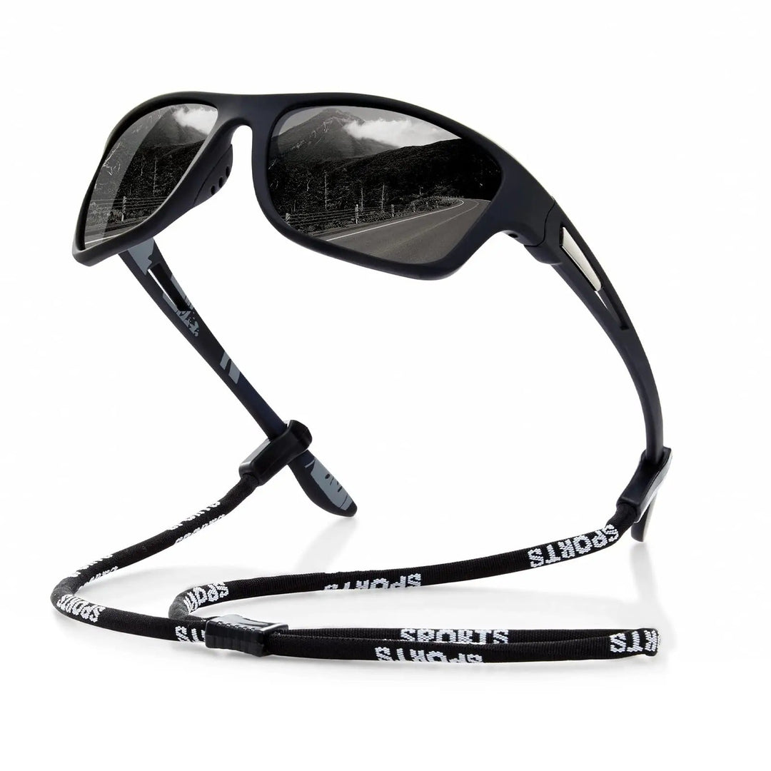 Unisex polarized sports sunglasses for outdoor adventures, offering UV400 protection & lightweight comfort.