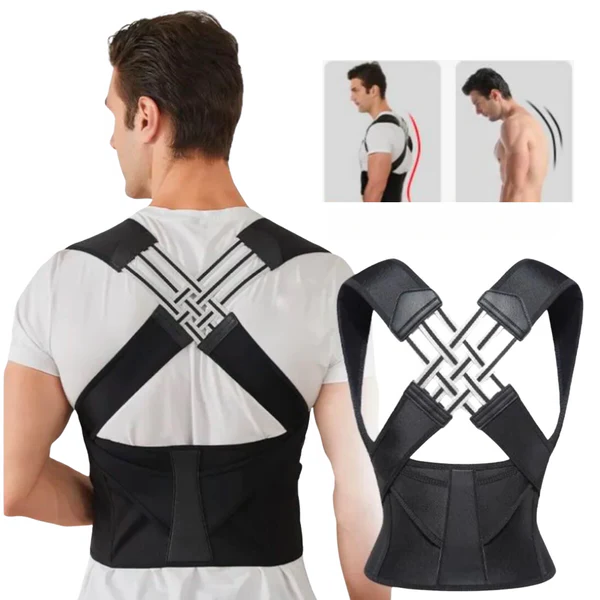 Unisex posture corrector for shoulder, neck & upper back pain relief, promoting healthy spinal alignment.