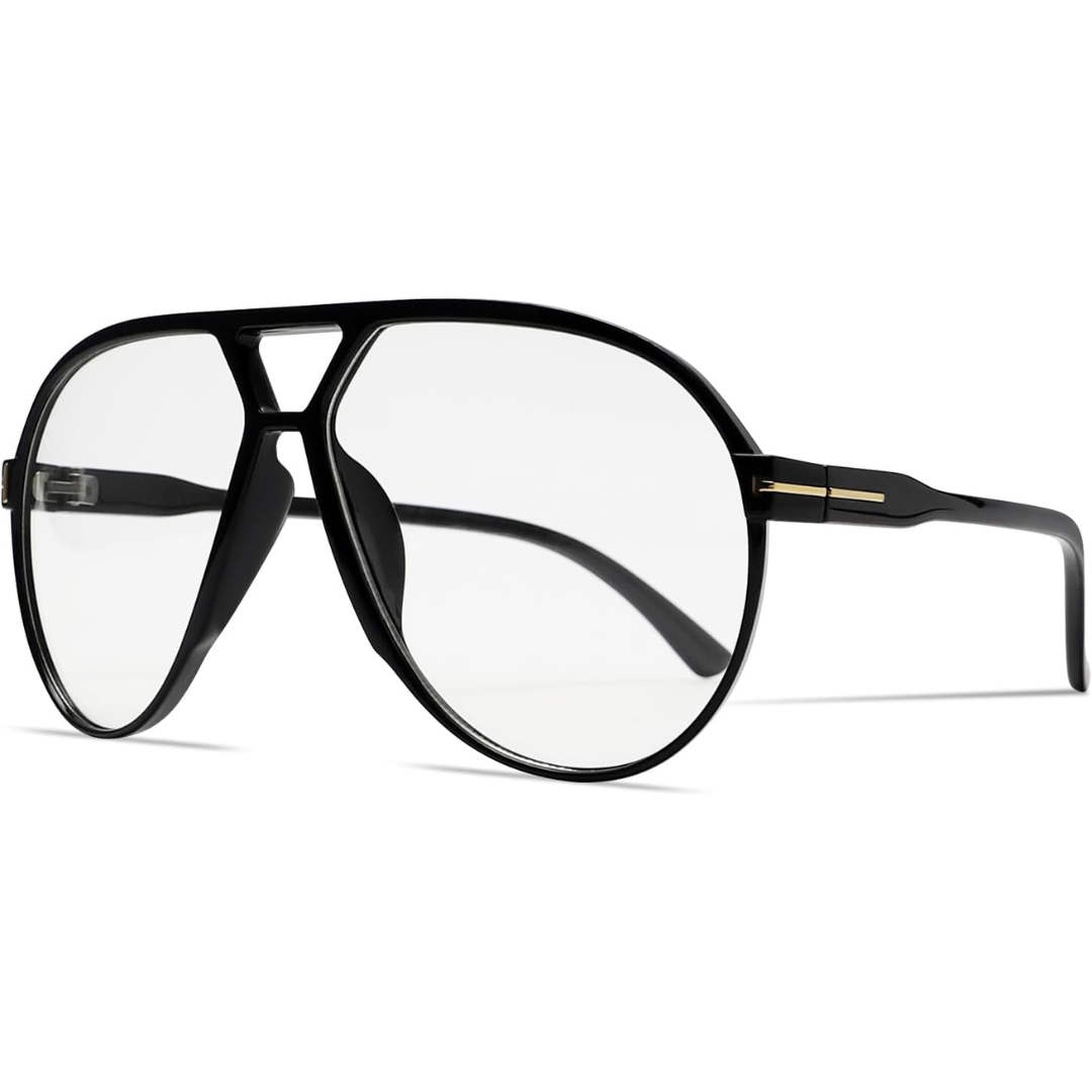 Stylish square oversized aviator sunglasses, 70s retro feel, UV400 for eye protection.