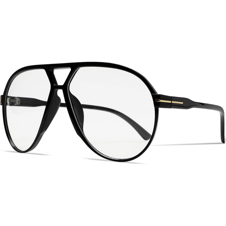 Stylish square oversized aviator sunglasses, 70s retro feel, UV400 for eye protection.