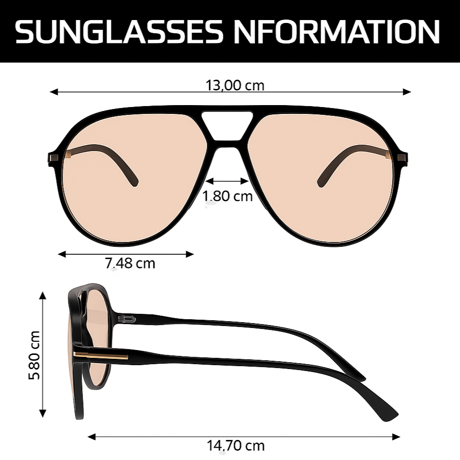 Trendy retro 70s oversized aviator sunglasses, unisex fashion eyewear, lightweight frame.