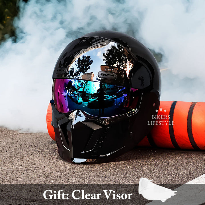Stylish retro pilot motorcycle helmet. Unisex, DOT/ECE certified for classic bike riding safety gear.