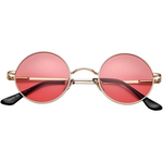 Golden frame/pink mirror lenses