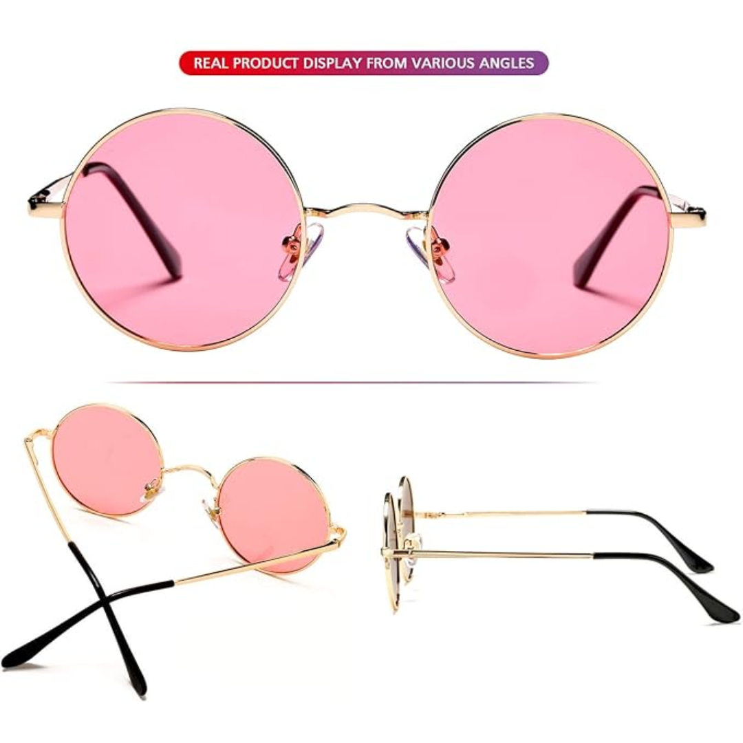Unisex round polarized sunglasses with a distinct retro and vintage appeal.