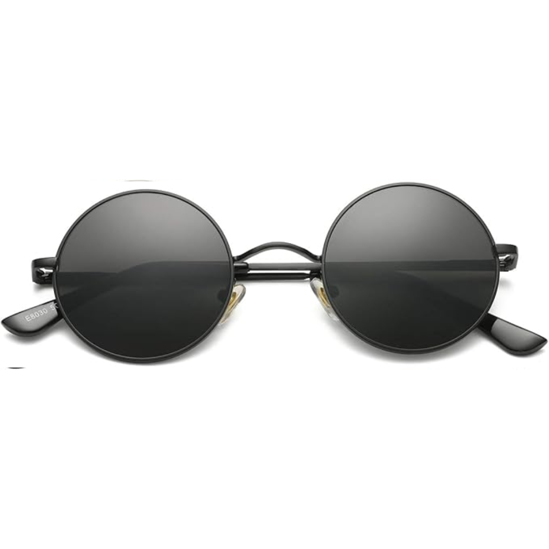 Vintage round polarized sunglasses offering 100% UV protection.