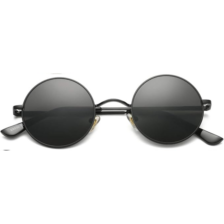 Vintage round polarized sunglasses offering 100% UV protection.