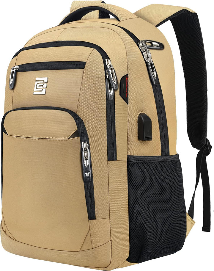 Unisex slim anti-theft laptop backpack with USB charging port, perfect for secure travel & commuting.