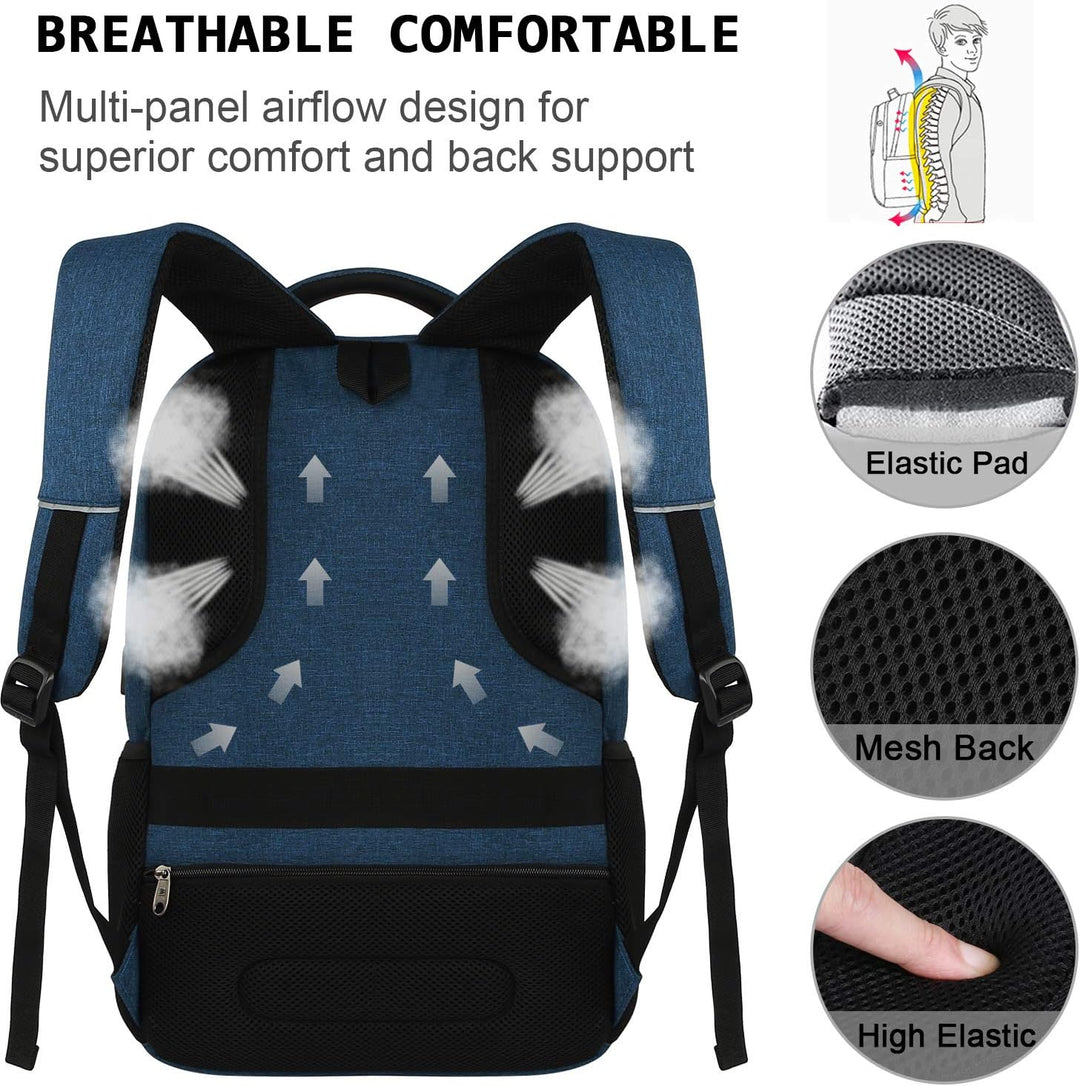 Everyday anti-theft backpack, slim for laptops, built-in USB charging for on-the-go power.