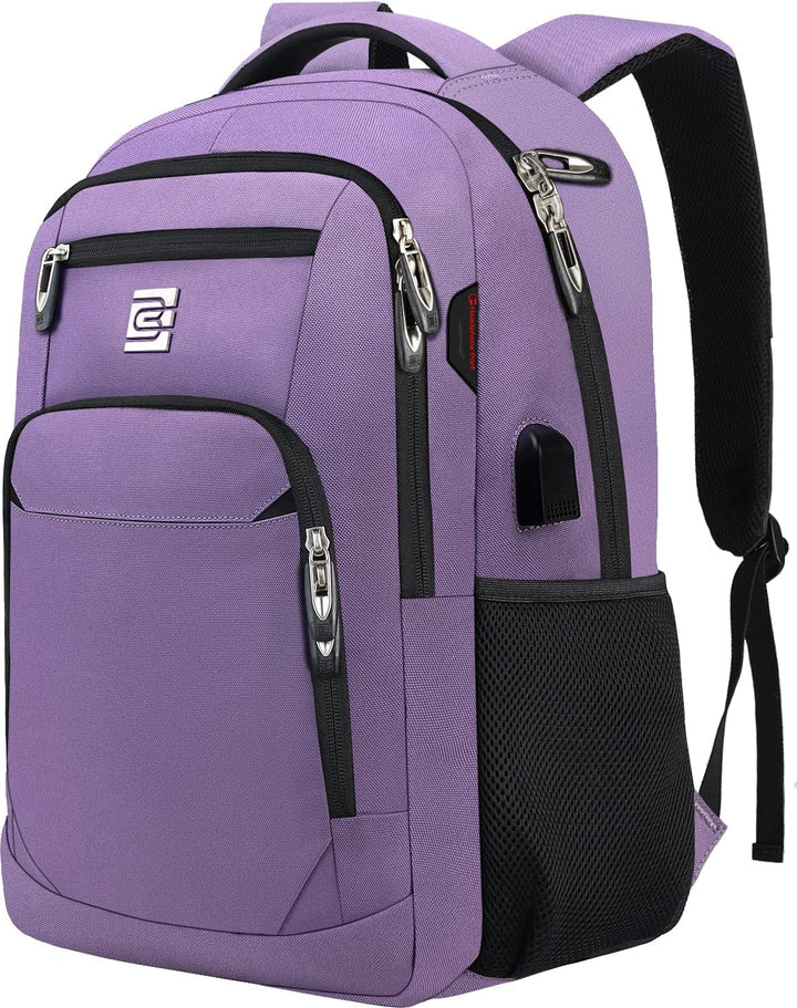Slim anti-theft laptop backpack, unisex, with USB charging for all your tech needs.