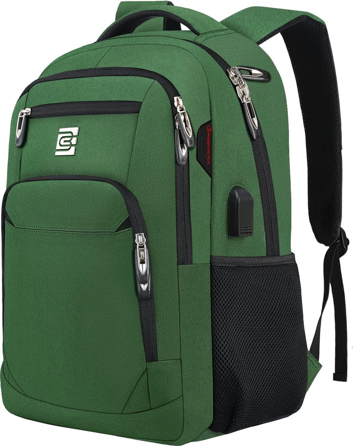 Slim anti-theft laptop bag, USB charging, ideal for professionals needing secure transport.