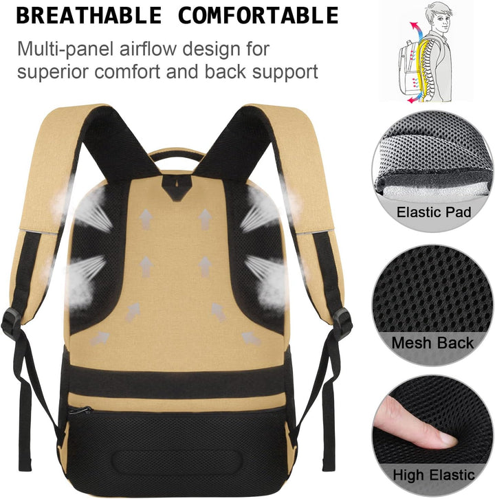 Water-resistant unisex commuter backpack, anti-theft features & USB port for convenient charging.