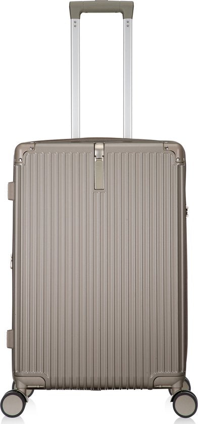 Durable smart hardshell travel case with smooth spinner wheels, USB port & handy cup holder.