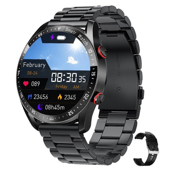 Advanced unisex smartwatch featuring heart rate, blood pressure, and continuous glucose monitoring.