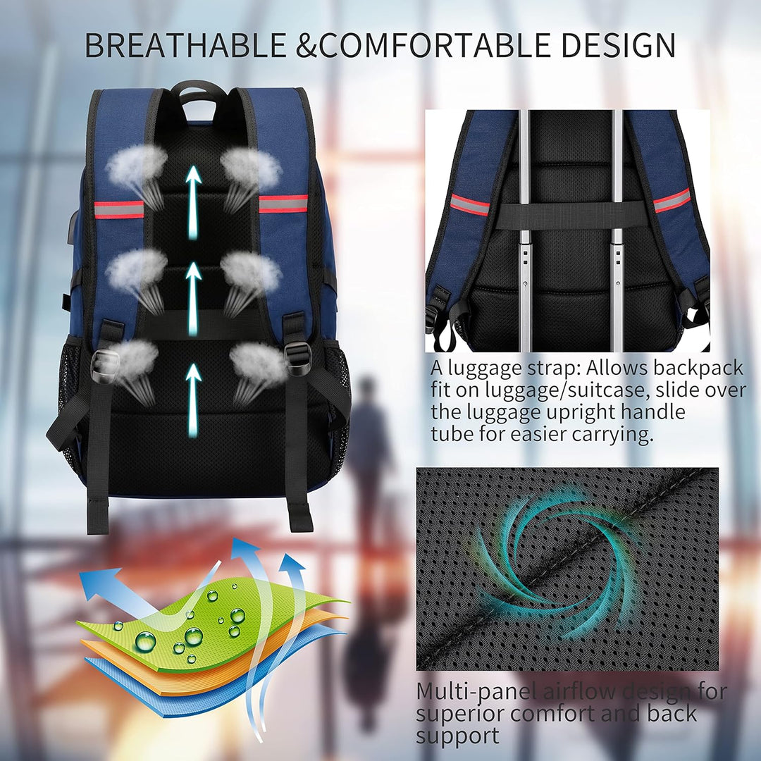 Stylish unisex anti-theft laptop backpack with a convenient USB port. Water-resistant for all weather.