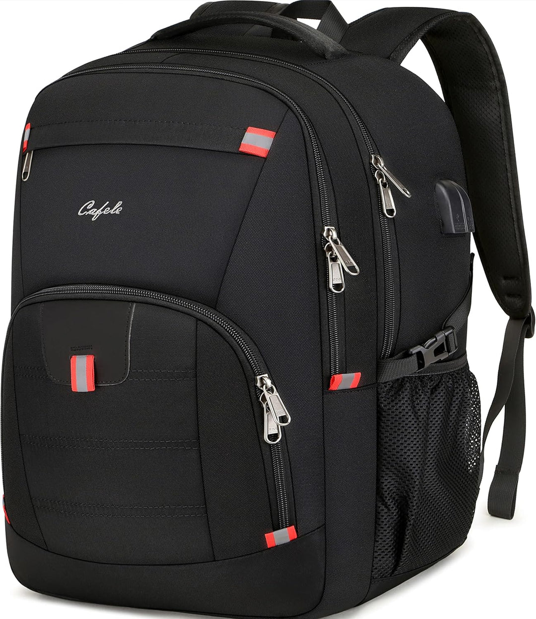 Durable unisex travel backpack, water-resistant, anti-theft, & built-in USB port for charging on-the-go.