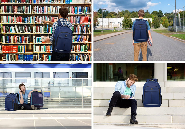 TechPro water-resistant laptop backpack, anti-theft system, & USB charging. Ideal for students & pros.
