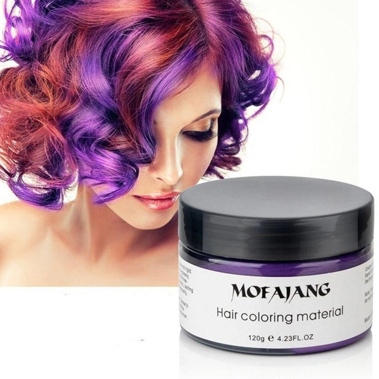 Easy application unisex temporary hair wax for instant, vibrant hair color; washes out easily. Perfect for styling.