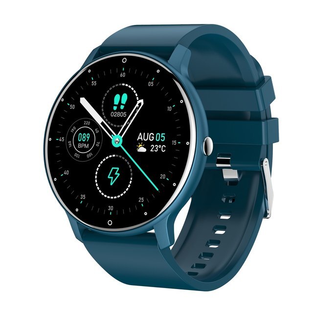 Unisex ultra-slim smartwatch with vibrant touchscreen display, perfect for daily wear & fitness tracking.